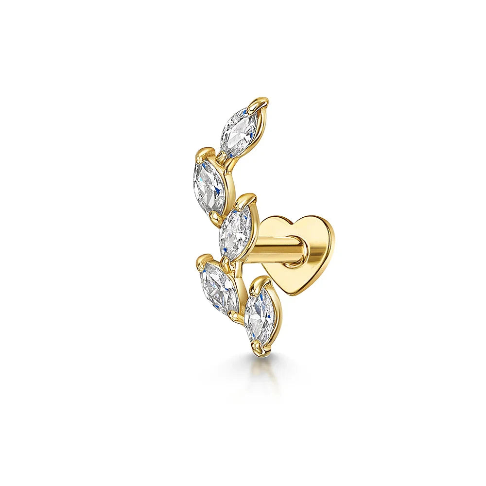 Sterling Silver Heart Zircon Stud Earrings Elegant Gift - Smarsty