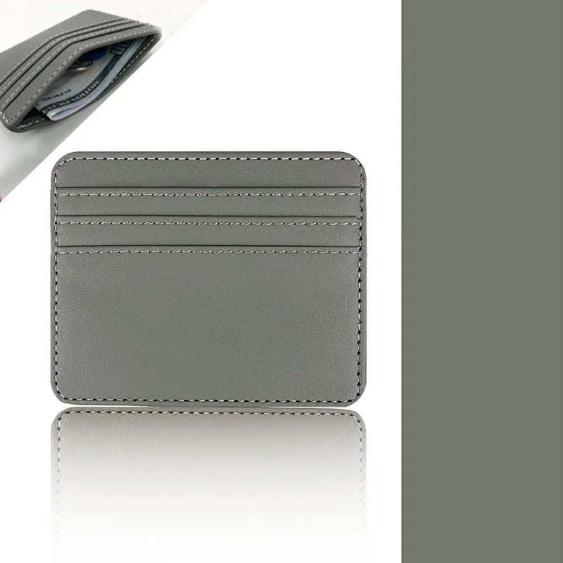 PU Leather ID Card Case - Slim Multi-Slot Holder for Bank/Credit Cards - Smarsty