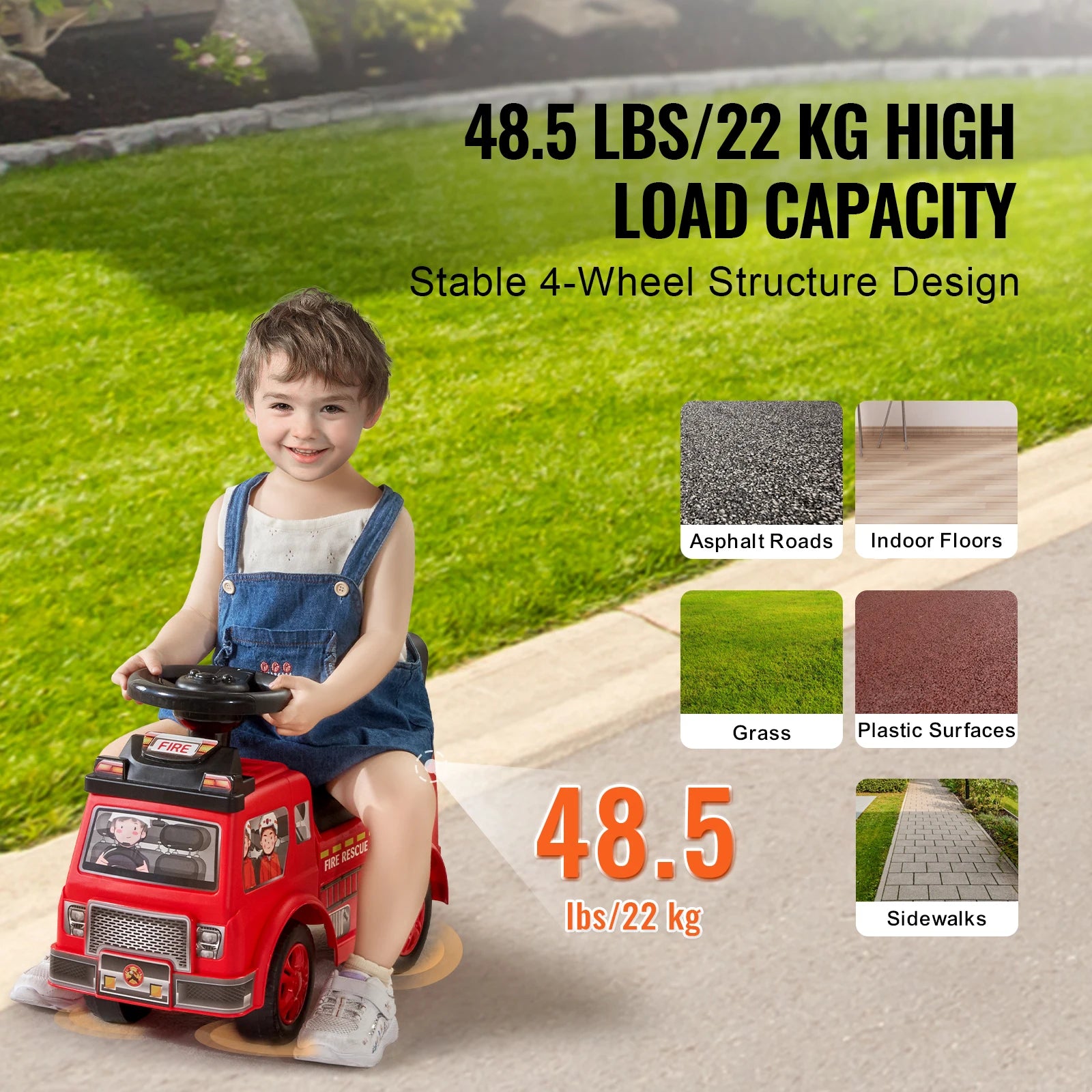 SucceBuy Ride On Push Car Kids Ride On Car with Music Steering Wheel & Under Seat Storage for Toddlers Ages 3-12 Ride Racer - Smarsty