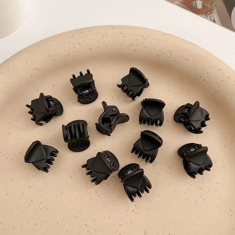 Mini Hair Claw Clips Small Black Transparent Secure - Smarsty