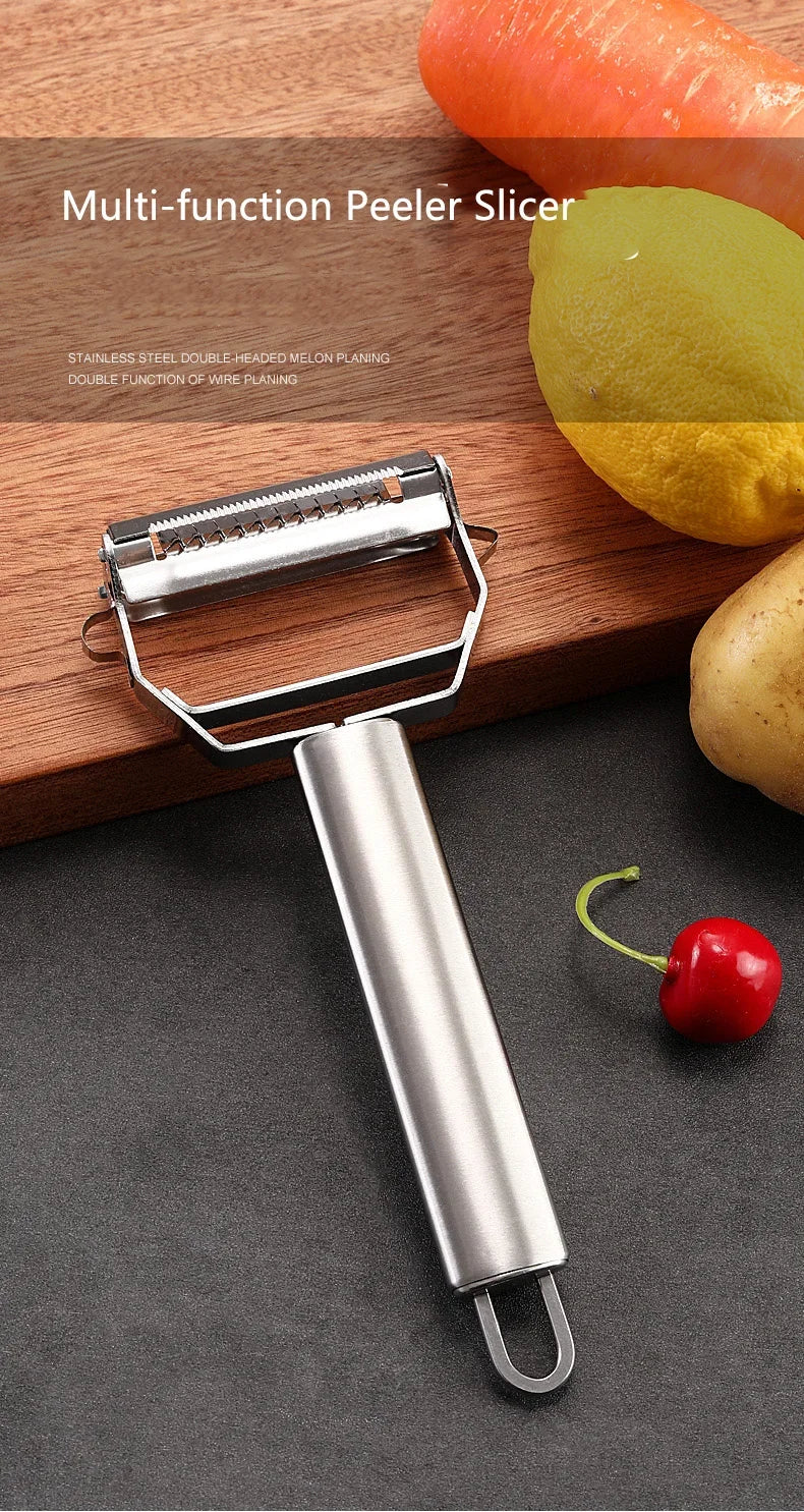 Stainless Steel Peeler Fruit Vegetable Multifunction Grater Julienne Peeler Slice Melon Potato Carrot Cucumber Home Kitchen Tool by Smarsty