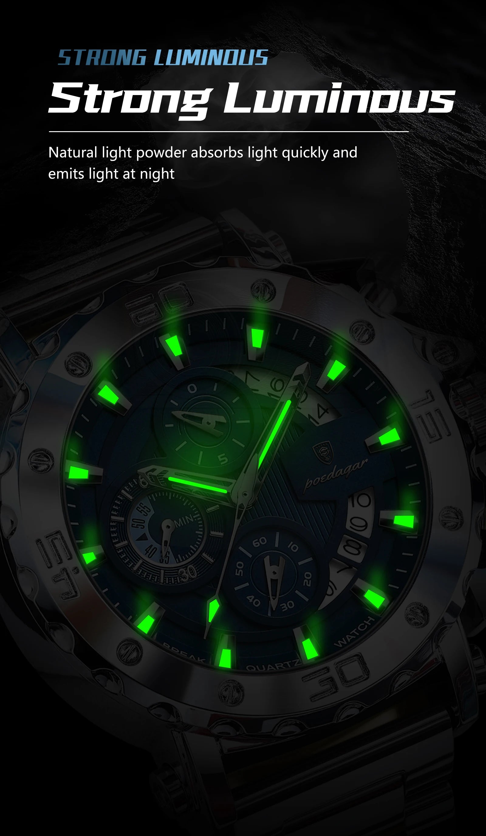 Luxury Waterproof Men's Chronograph Watch with Calendar - Smarsty