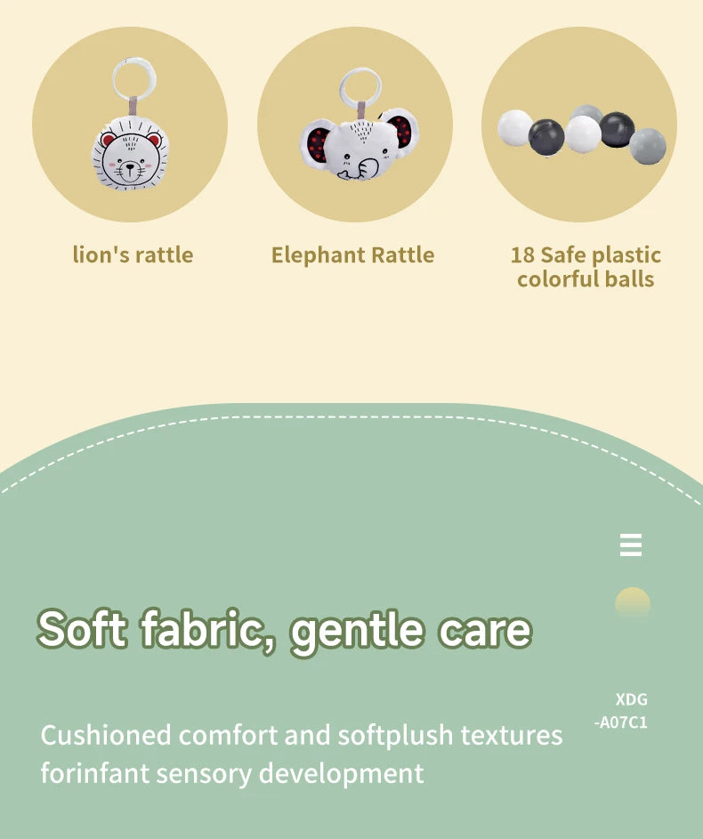 Baby Play Gym Mat With Rack For Tummy Time Crawling - Smarsty