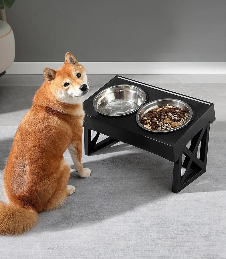 Adjustable Height Elevated Dog Feeding Bowl Stand - Smarsty