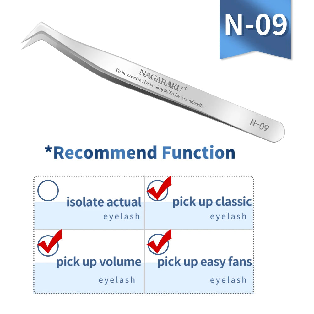NAGARAKU Stainless Steel Eyelash Extension Tweezers Precision Grip - Smarsty