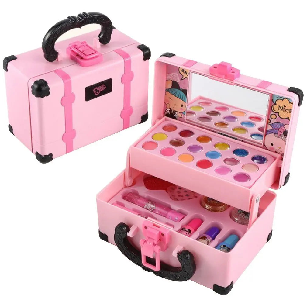 Children Makeup Cosmetics Pretend Playing Box Princess Make Up Girl Toy Play Set Lipstick Eye Shadow Safety Nontoxic Kit Toy Kid - Smarsty