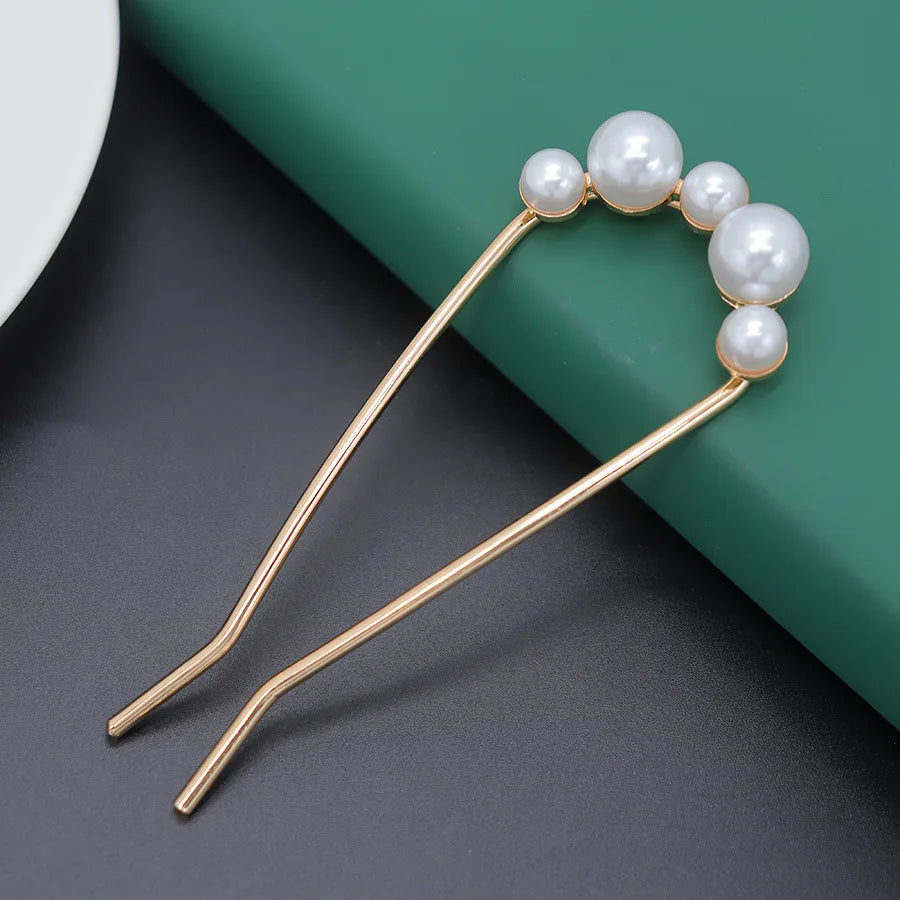 Korean Pearl Hairpins for Elegant Bun Styling - Smarsty