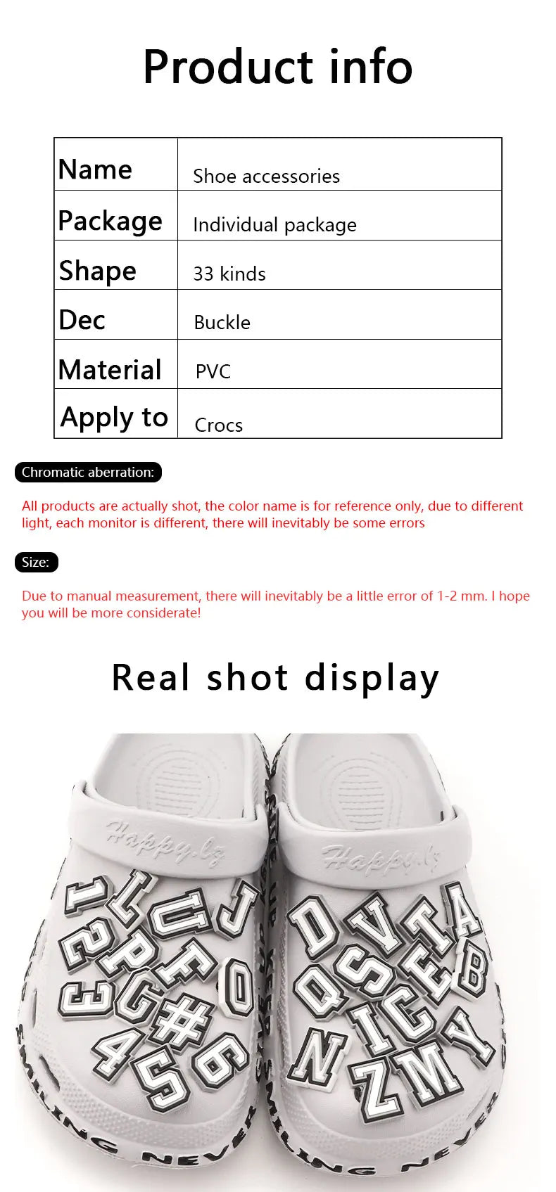 1 Pcs Letter Shoe Charms for Clog Sandals Shoe Decoration Number Alphabet Characters DIY Shoes Pins for Boy Girl Men Women