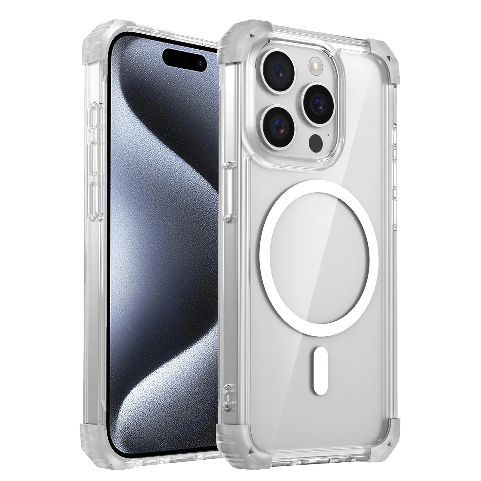 Luxury For Magsafe Wireless Charge Shockproof Armor Clear Case For iPhone 17 16 14 13 12 15 Pro Max Magnetic Clear Hard Cover