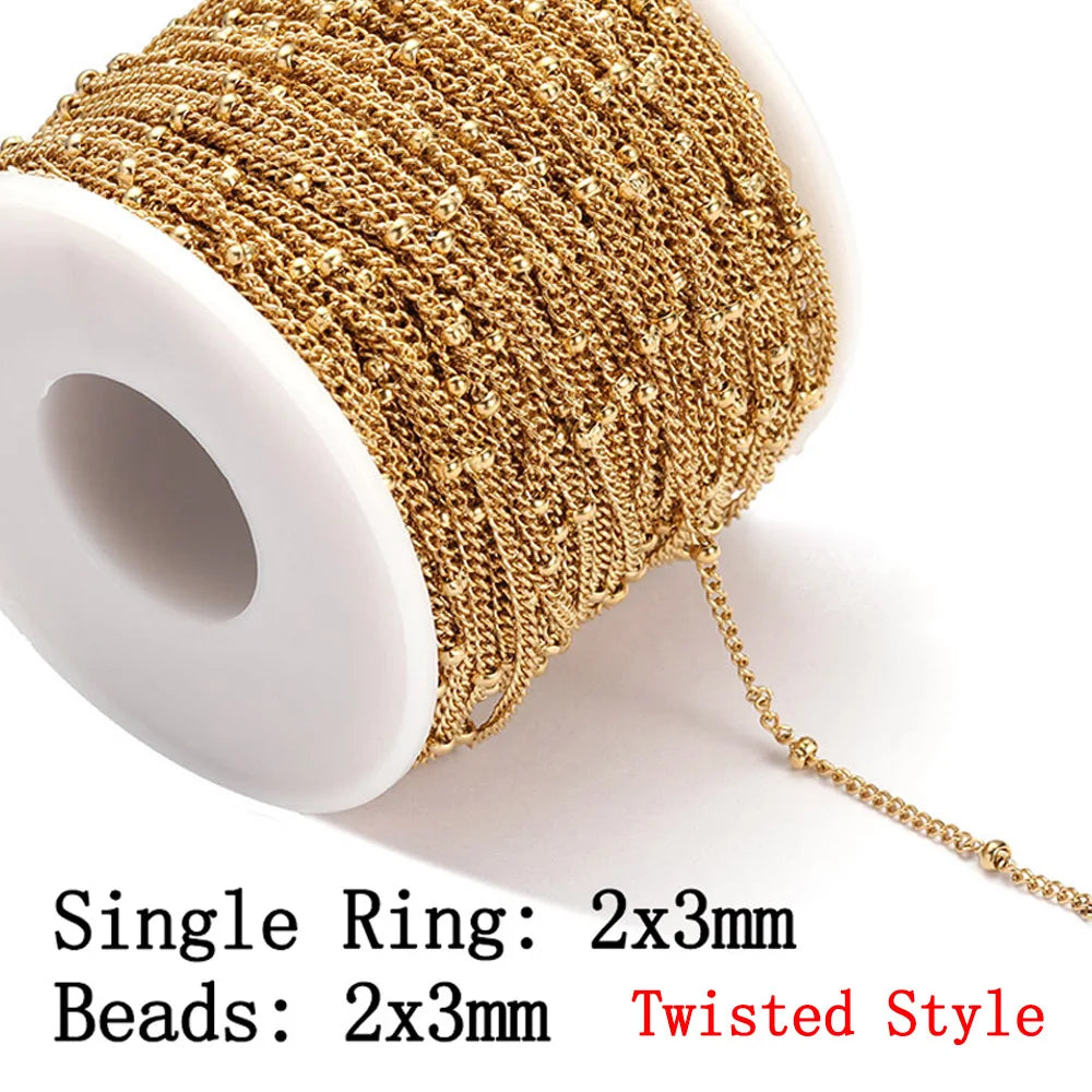 No Fade 2 Meter Stainless Steel Chain For Jewelry Making - Smarsty
