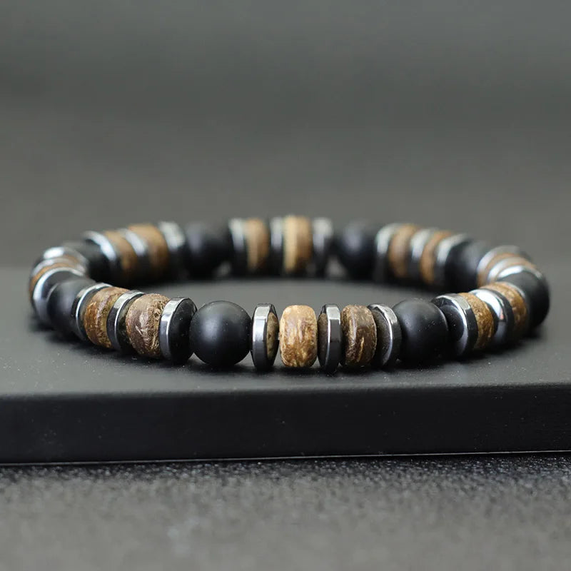 Natural Stone Beaded Bracelet for Men with Unique Design - Smarsty