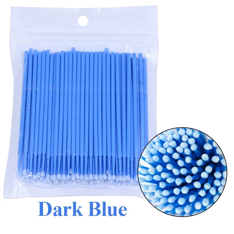 100Pcs Micro Cotton Swabs for Eyelash Cleaning - Smarsty