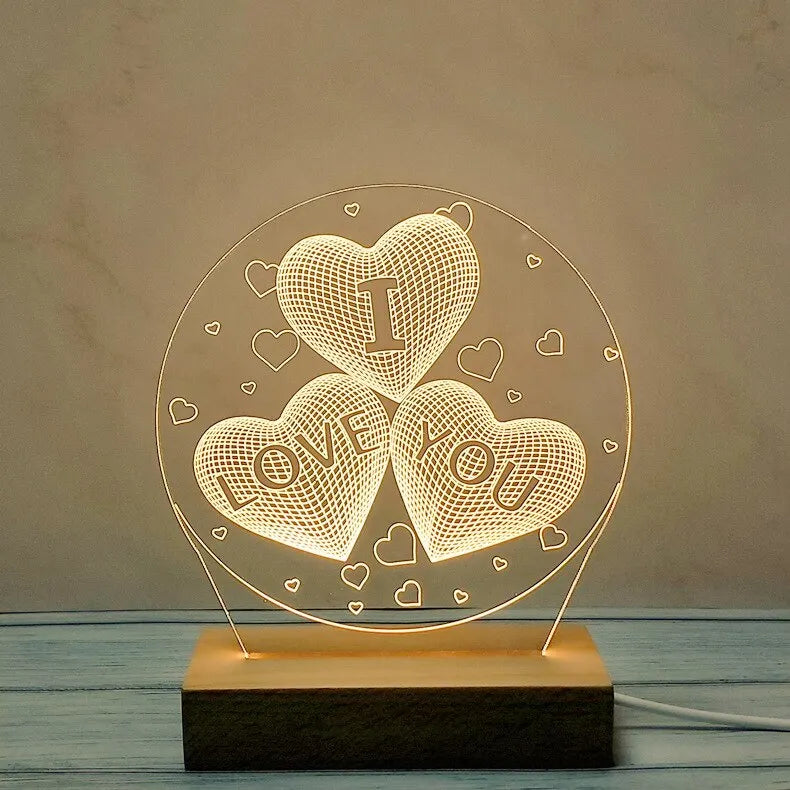 Creative LED Acrylic Night Light for Bedroom Decor - Smarsty