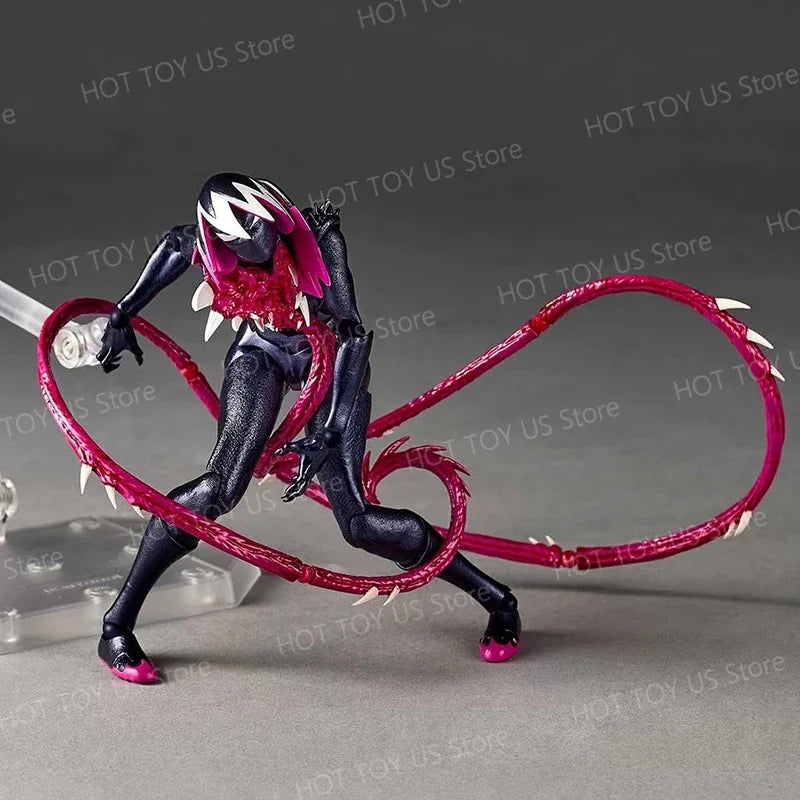 NEW KO Symbiote Gwenom Action Figure | Kaiyodo Revoltech Amazing Yamaguchi | Venomized Gwen Stacy Anime Model Gift