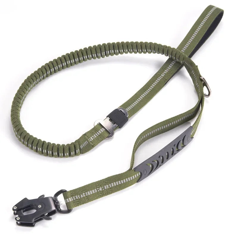Reflective Bungee Dog Leash with Car Seatbelt Attachment - Smarsty