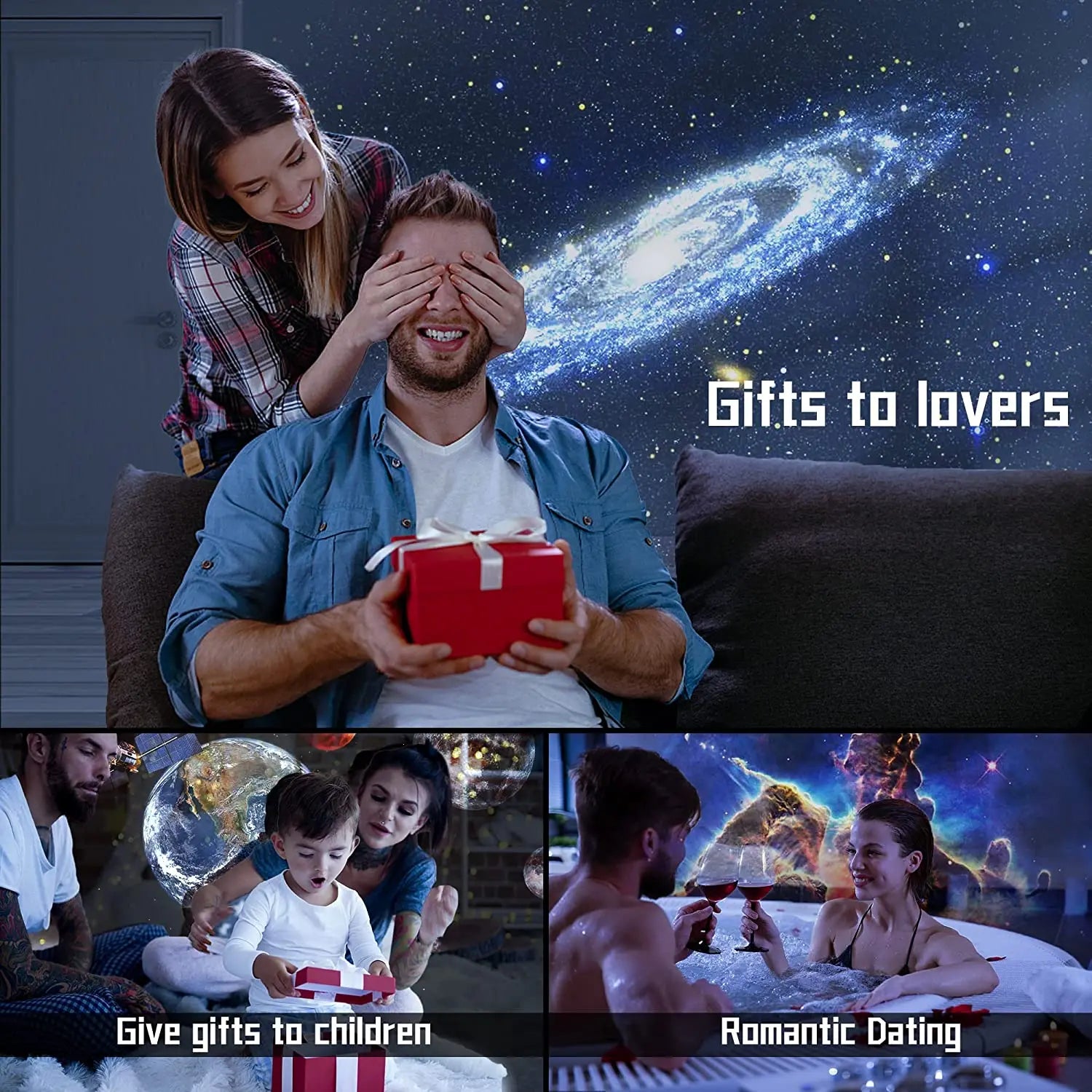 Galaxy Projector Night Light for Kids Room Decor - Smarsty