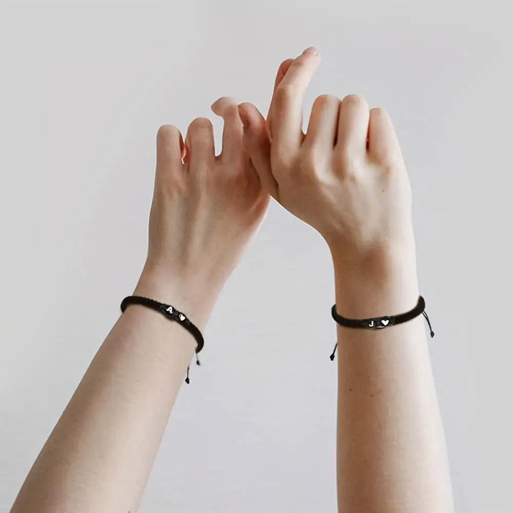 Handmade Adjustable Heart Bracelets A-Z Initials for Friendship - Smarsty