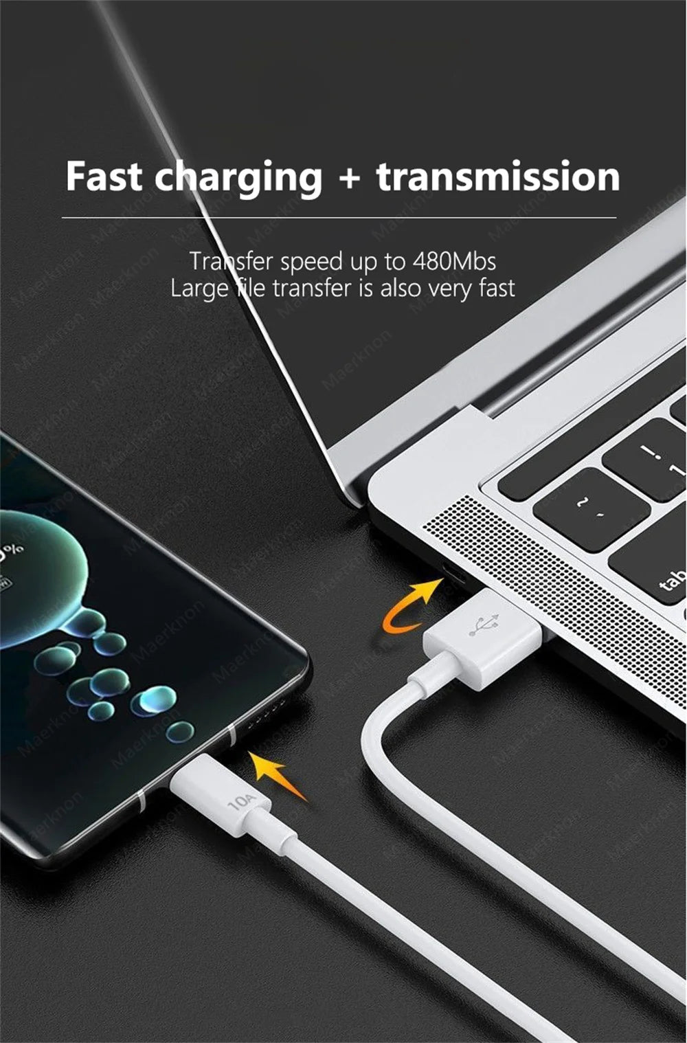 120W Super Fast Charging USB C Cable for Phones - Smarsty