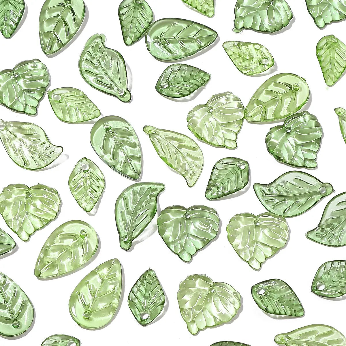 100pcs Acrylic Leaf Beads For DIY Handmade Jewelry Craft - Smarsty
