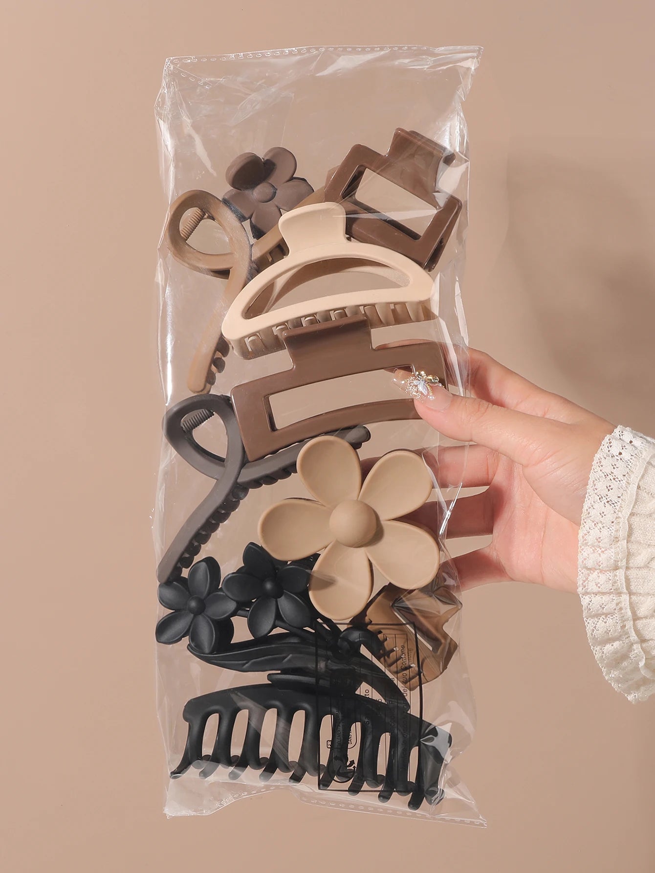Neutral Color Large Matte Hair Claw Clips Strong Hold - Smarsty