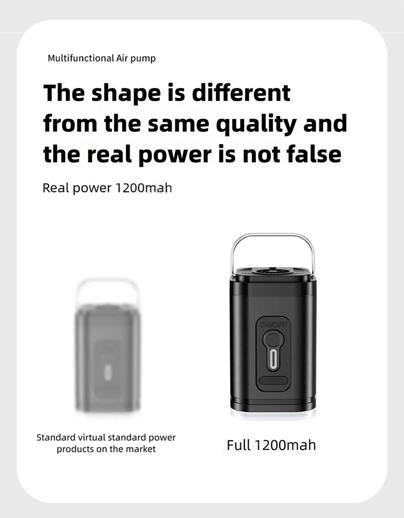 Mini Portable Air Pump USB Rechargeable Inflate Deflate - Smarsty