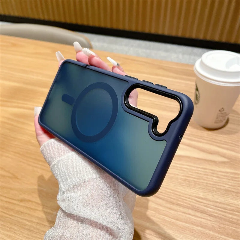 Matte Translucent Galaxy Phone Case With Magnetic Closure - Smarsty