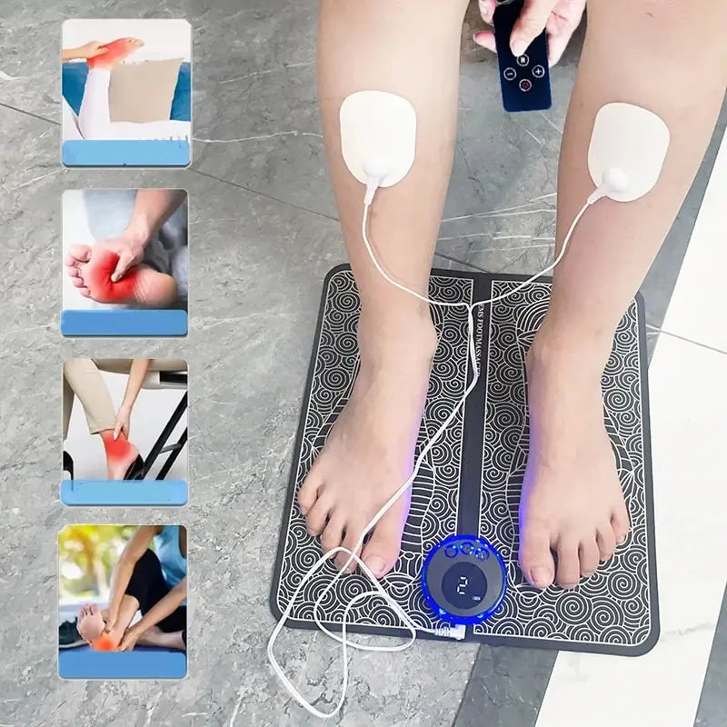 Electric Foot Massager Pad with Remote and 19 Strength Levels - Smarsty