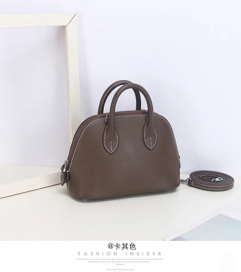 Cow Leather Shell Bag Crossbody Women Messenger Style - Smarsty
