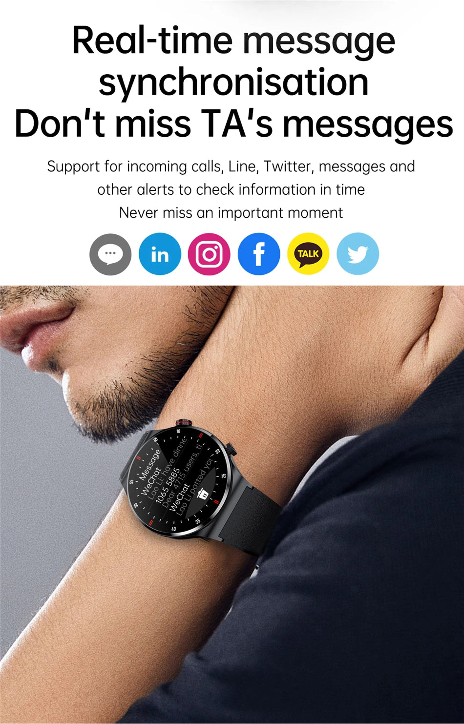LIGE Bluetooth Smart Watch with ECG PPG Tracking - Smarsty