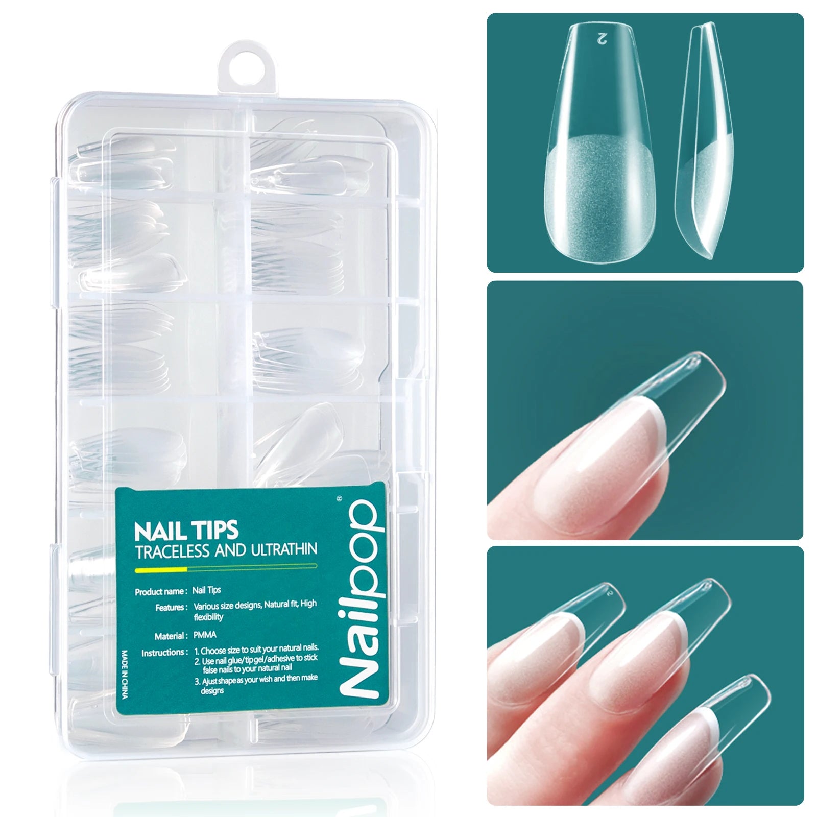 Gel X Nail Tips 120pcs Easy Soak Off Extensions - Smarsty