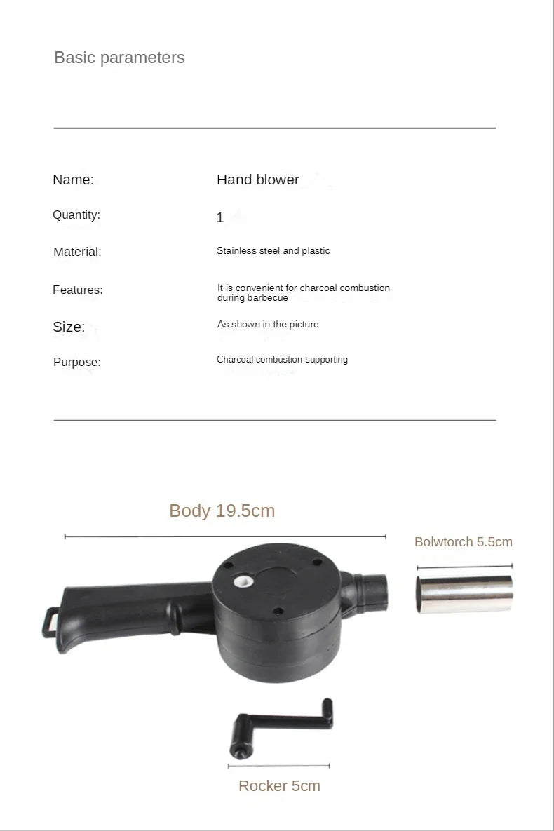 Portable Hand Crank Fan for Easy BBQ Fire Starting - Smarsty