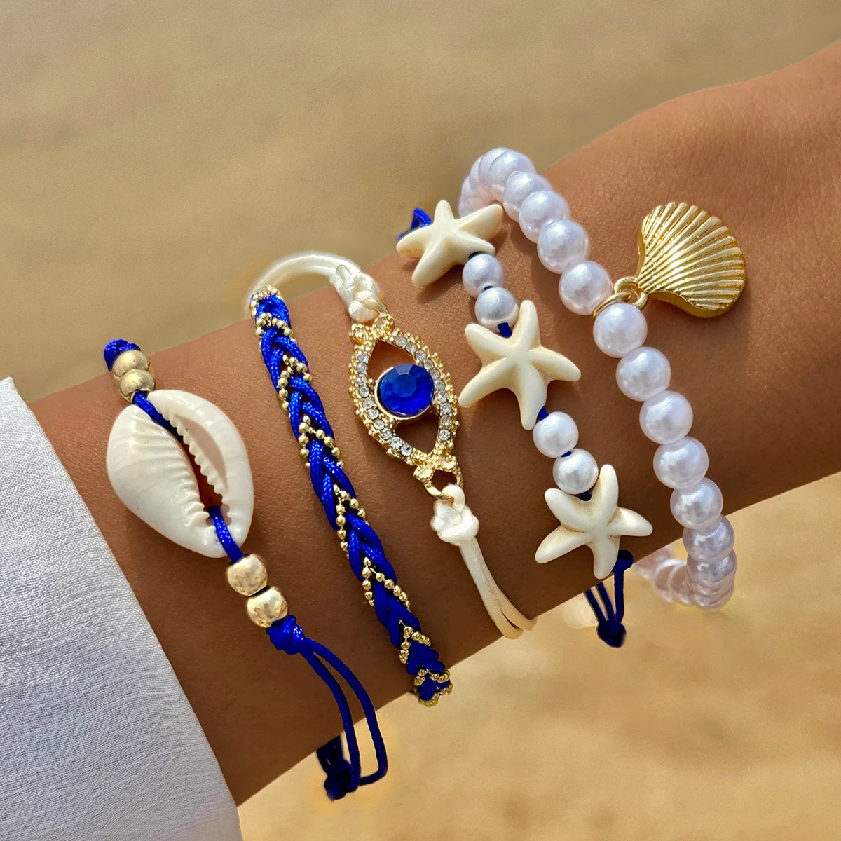 Bohemian Imitation Pearl Bracelets Set for Women - Smarsty