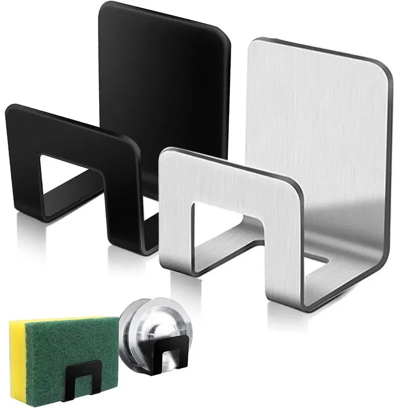 Stainless Steel Sink Tray Drainer Rack with Self Adhesive Hooks - Smarsty