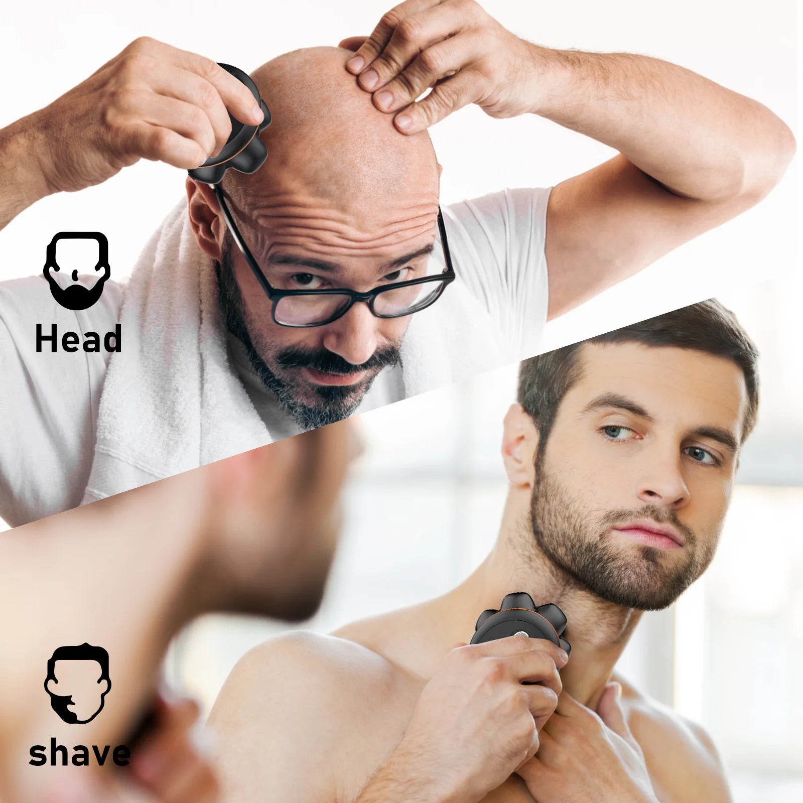 MAXGROOM 7D Head Shaver for Bald Men IXP6 Waterproof USB Rechargeable Electric Hair Trimmer Beard Floating Blade Magnetic Razor