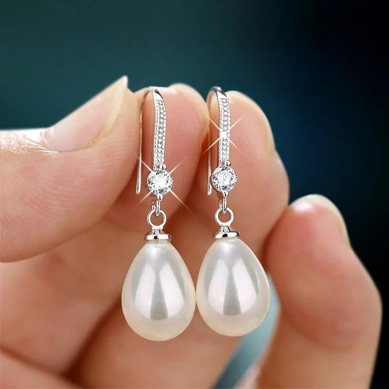 Two Piece Pearl Tassel Earrings For Women Elegant Gift - Smarsty