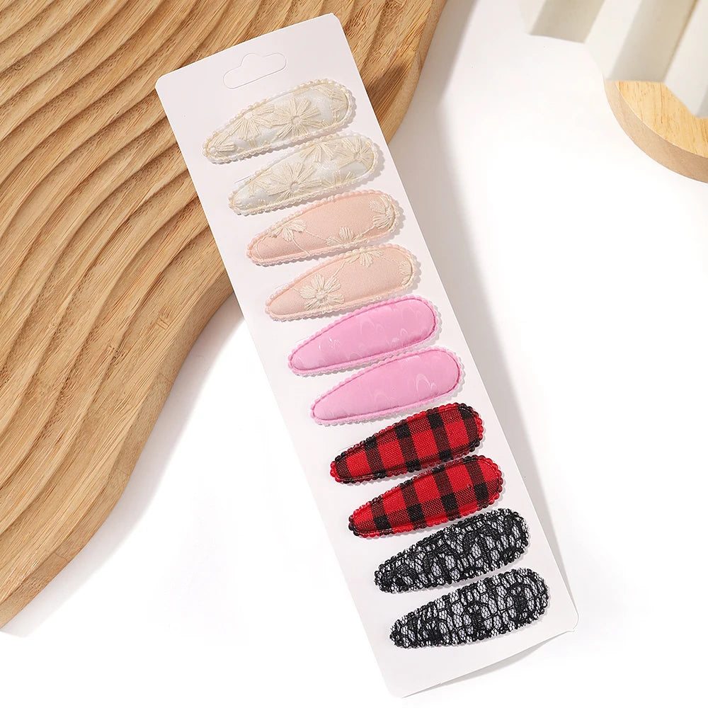 10 Pcs Cotton Alloy Hair Clips for Kids - Smarsty