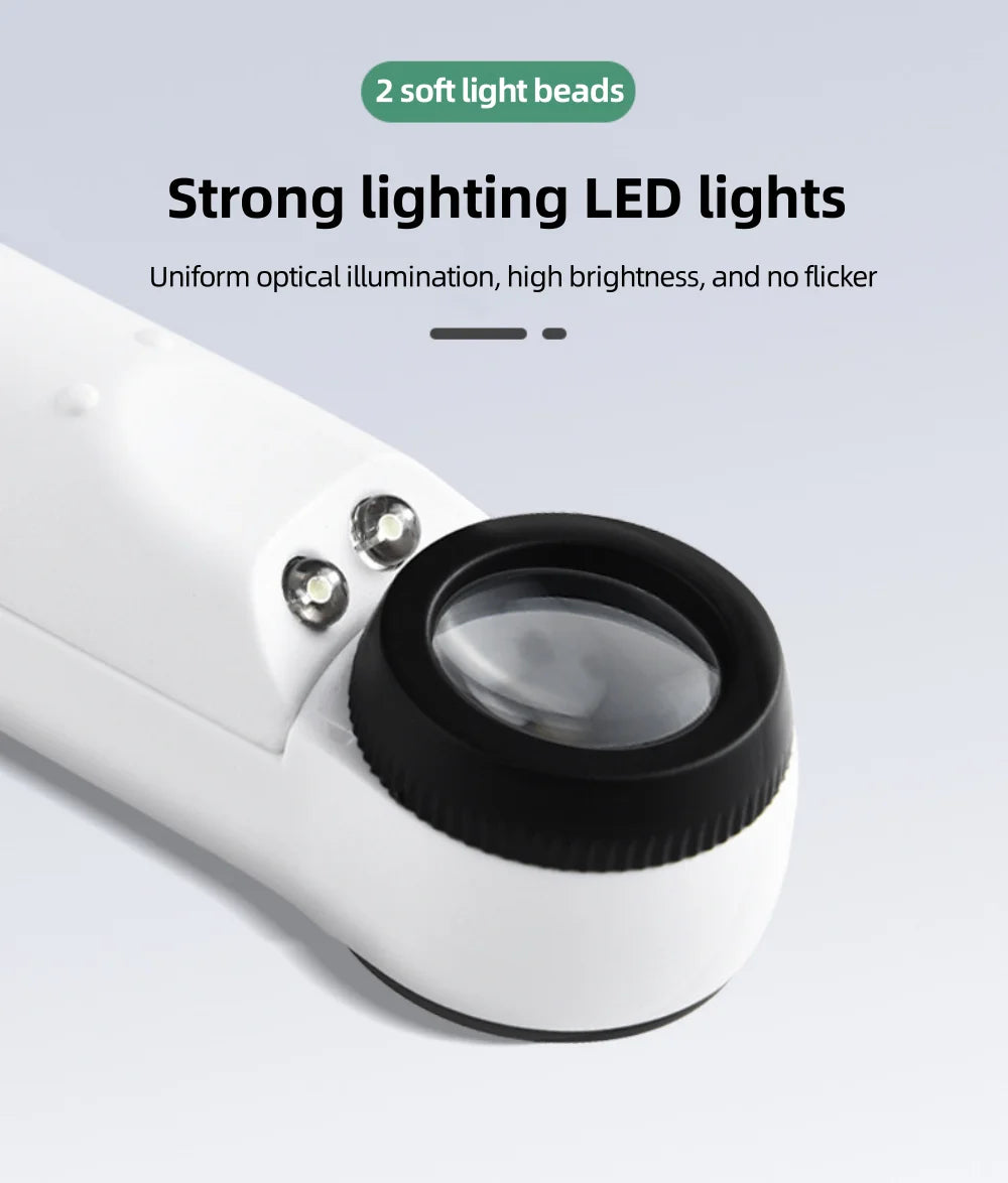 40X Handheld Magnifier With LED Lights for Clear Identification - Smarsty