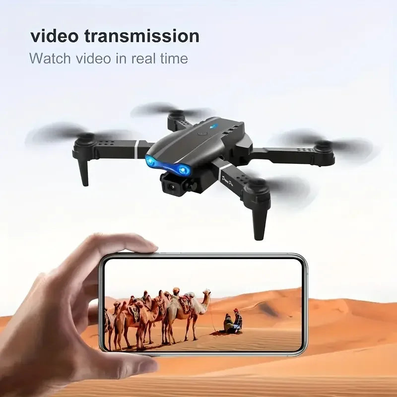 E99 PRO Drone with Flash Professional HD Dual Camera WIFI Obstacle Avoidance RC Helicopters Aerial Photography Quadcopter - Smarsty