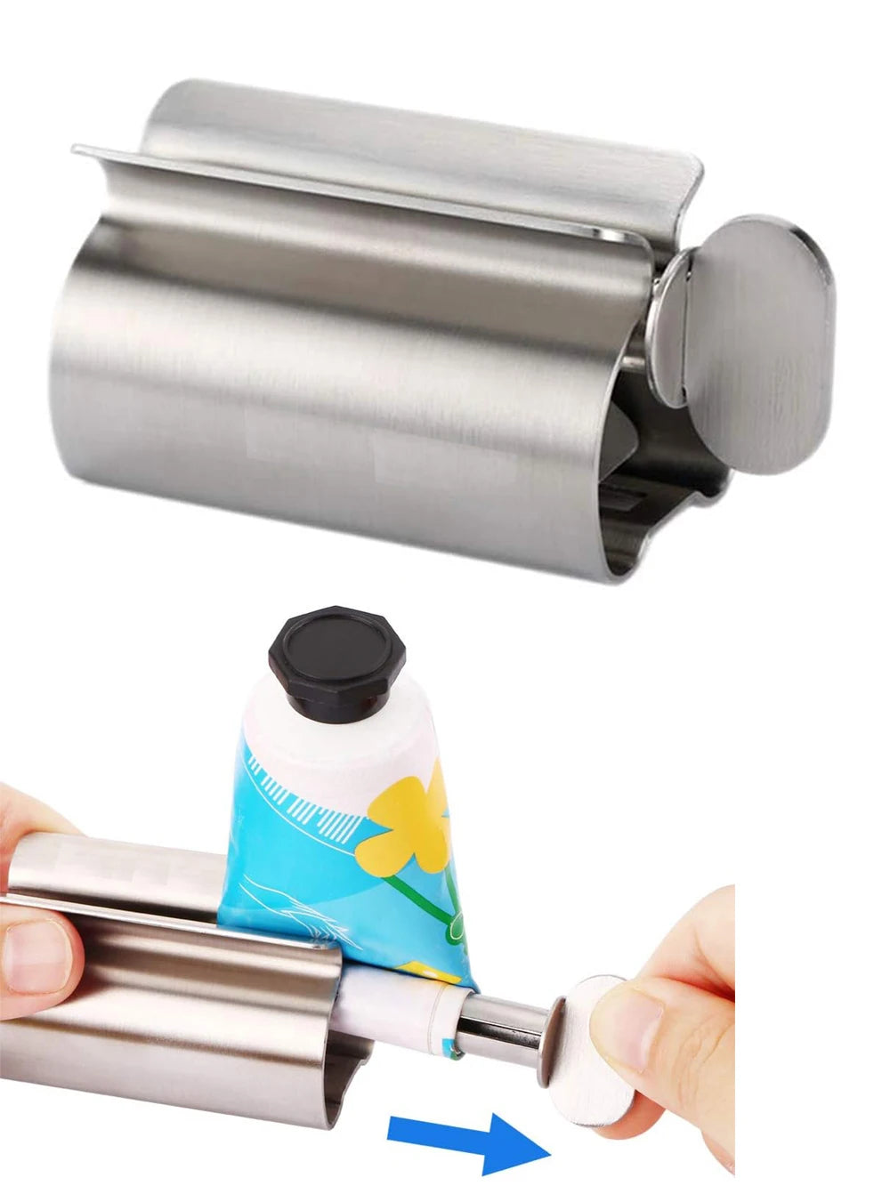 Bathroom Accessories Toothpaste Squeezer Tube Roller Stainless Steel Wringer Roller Rotate Dispenser for Ointments Cosmetics - Smarsty