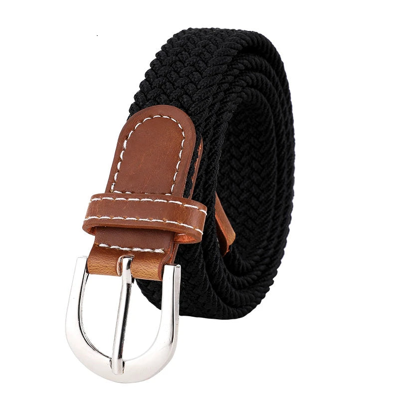 Women Elastic Woven Belt Casual Versatile Denim Accessory - Smarsty