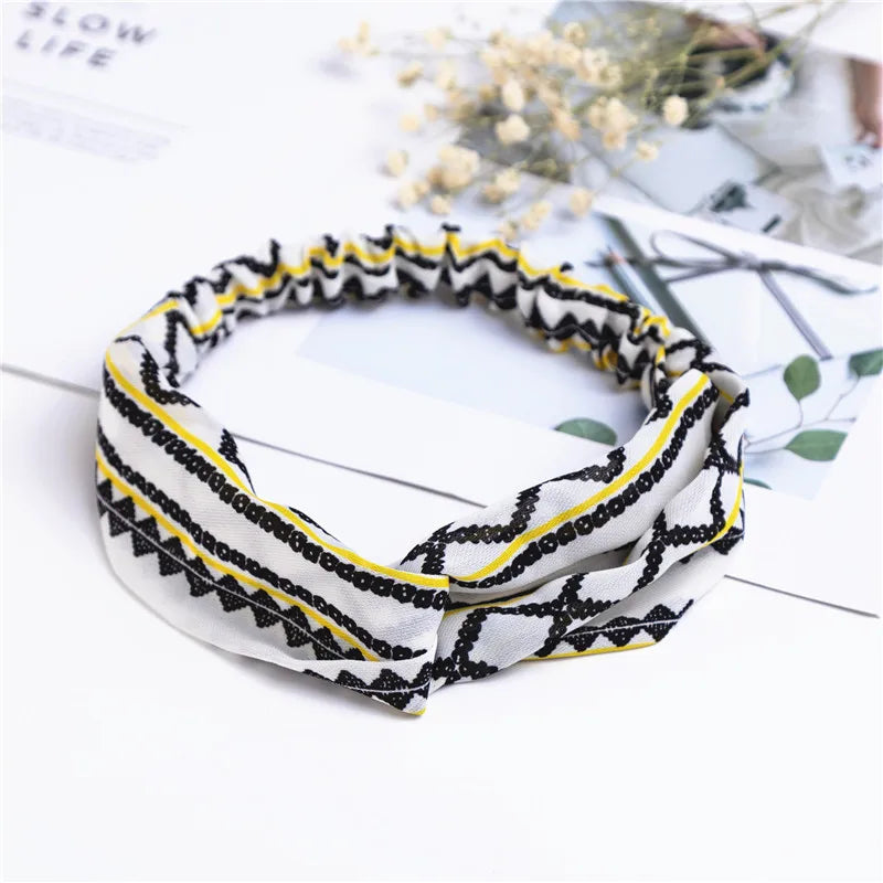 Bohemian Print Headbands For Women Vintage Turban Comfort - Smarsty