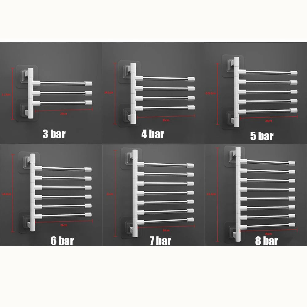 Rotatable Space Saving Aluminum Towel Rack Hanger - Smarsty