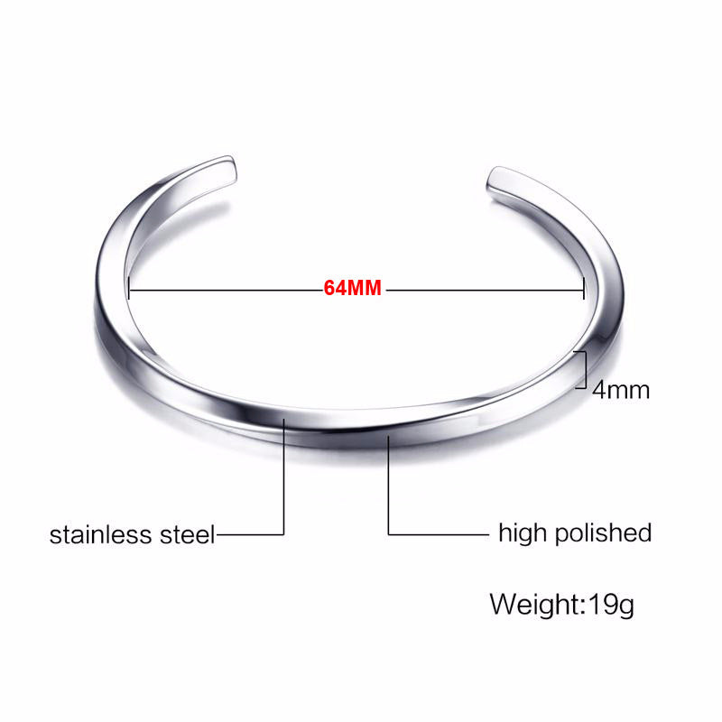 Twisted Stainless Steel Cuff Bracelet Durable Fashion Jewelry - Smarsty