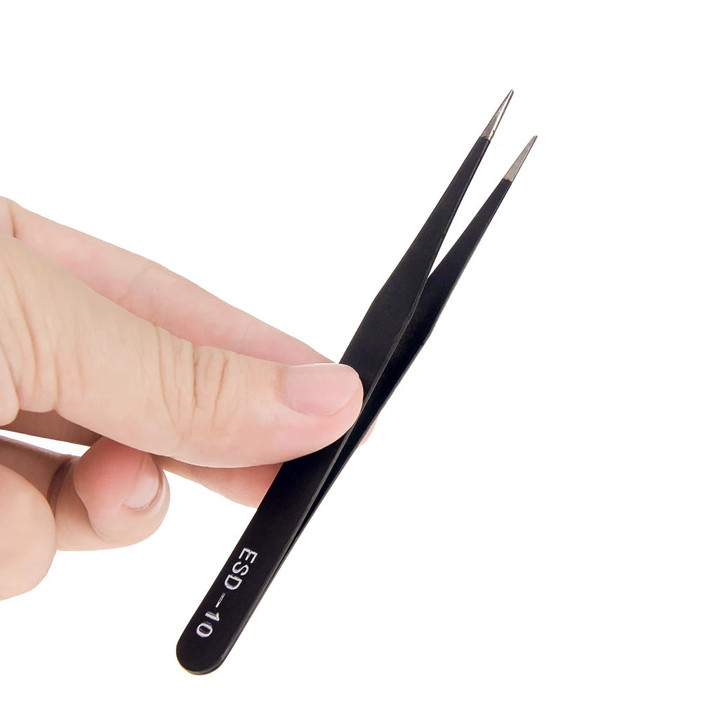 Stainless Steel Curved Nail Art Tweezers for Precision Picking - Smarsty