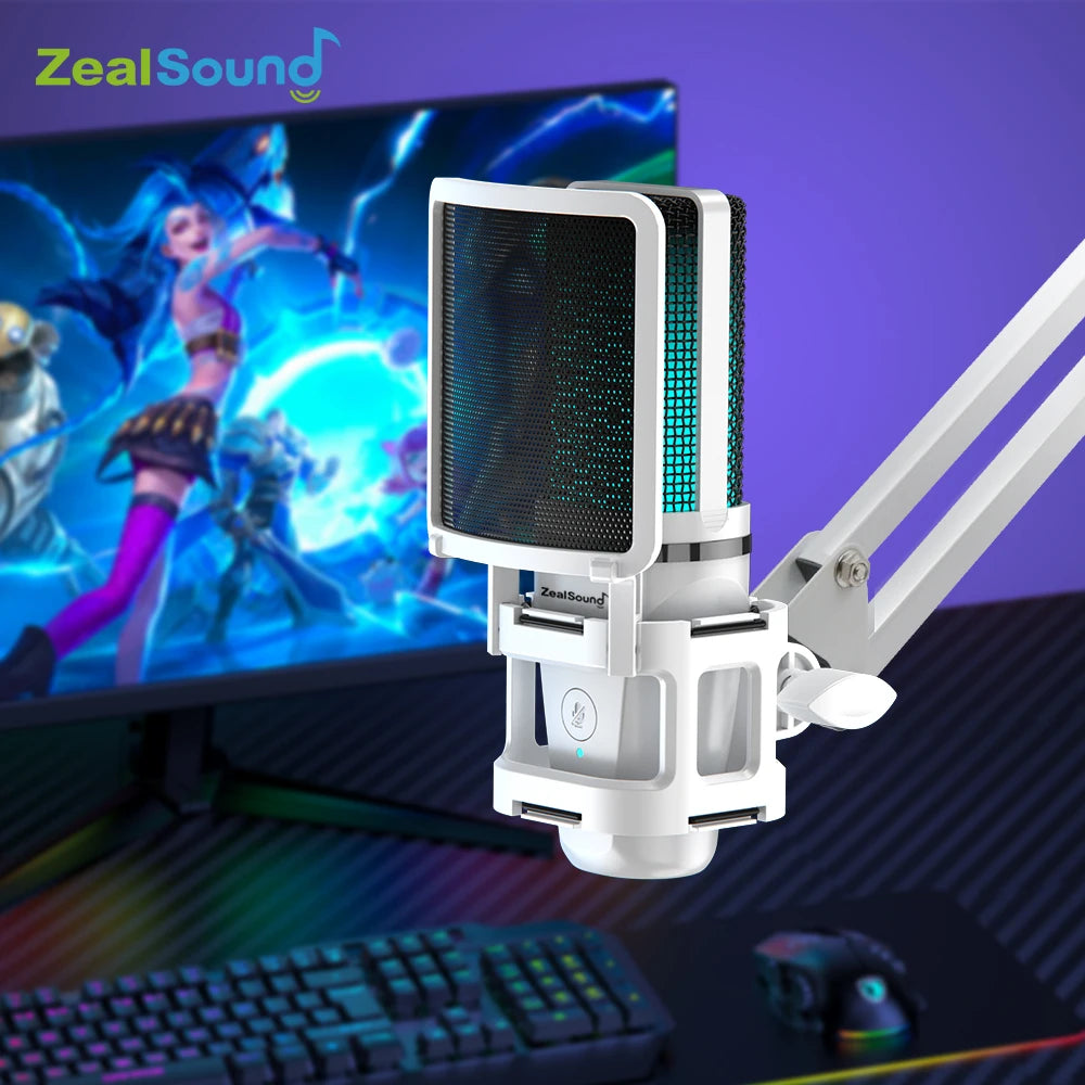 Zealsound RGB USB Gaming Microphone with Articulated Arm - Smarsty