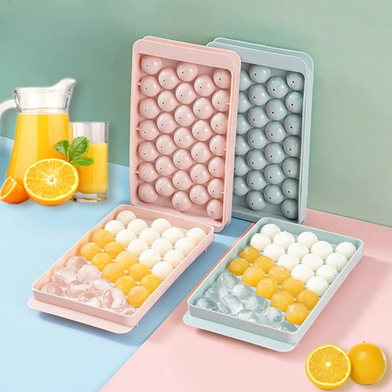 33 Ice Boll Hockey PP Mold Frozen Whiskey Ball Popsicle Ice Cube Tray Box Lollipop Making Gifts Kitchen Tools Accessories - Smarsty