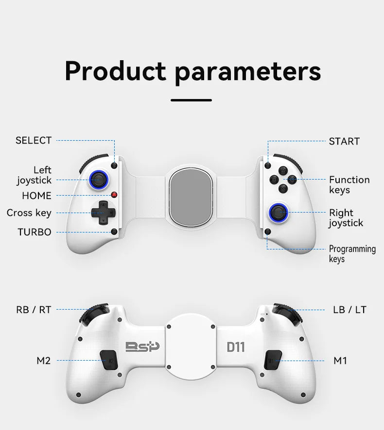 Telescopic Wireless Gamepad Controller for Switch and Mobile Gaming - Smarsty