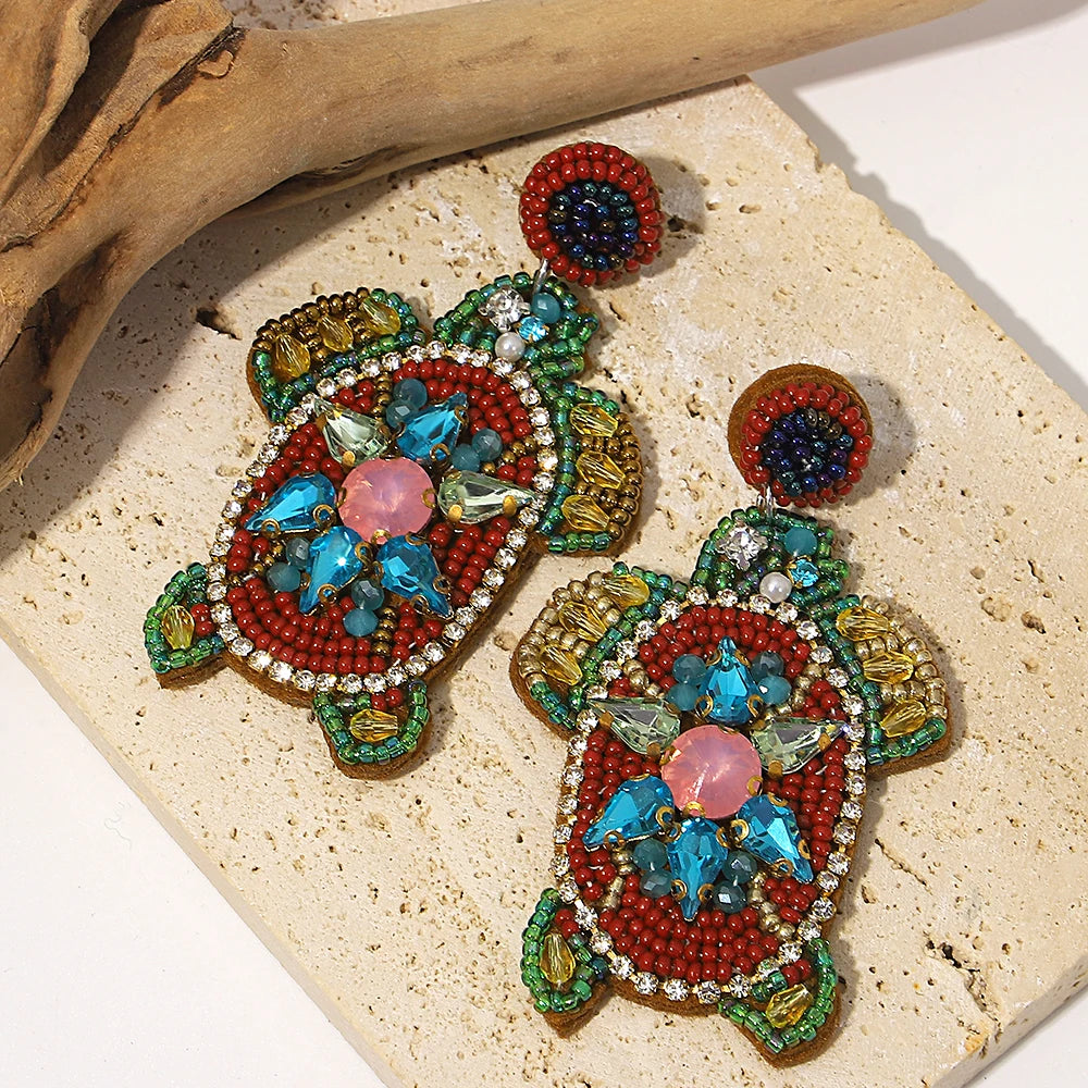 Handmade Bohemian Starfish Drop Earrings for Women - Smarsty
