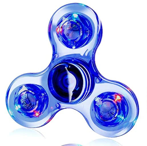 Crystal Luminous LED light Fidget Spinner Hand Top Spinners Glow in Dark EDC Stress Relief Toys Kinetic Gyroscope for Children by Smarsty