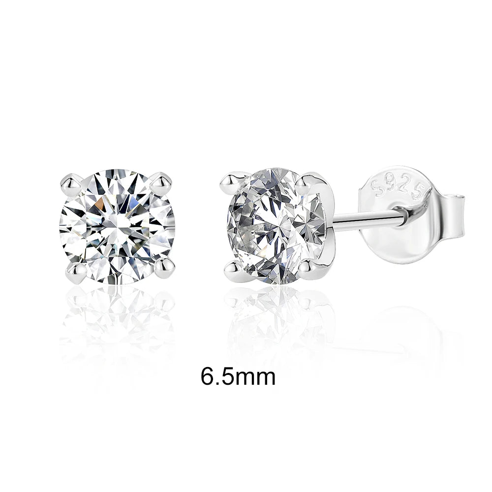 Moissanite Stud Earrings 0.5 To 1.2 Carat Sterling Silver - Smarsty